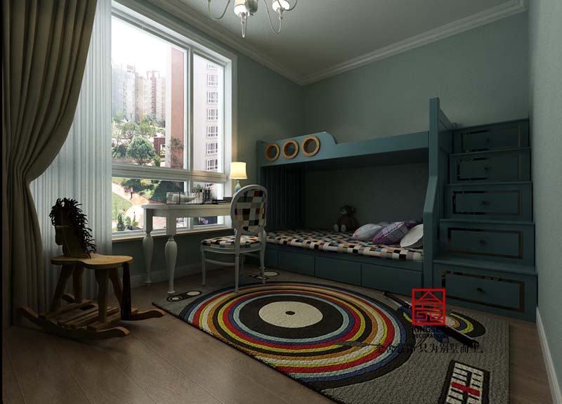 瀚唐二期139平米美式風(fēng)格裝修效果圖