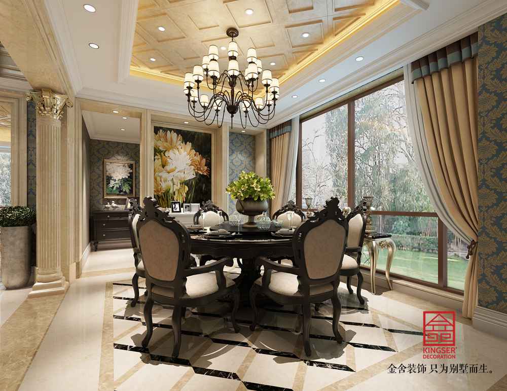 萬(wàn)科東麗湖別墅300平米歐式風(fēng)格裝修效果圖