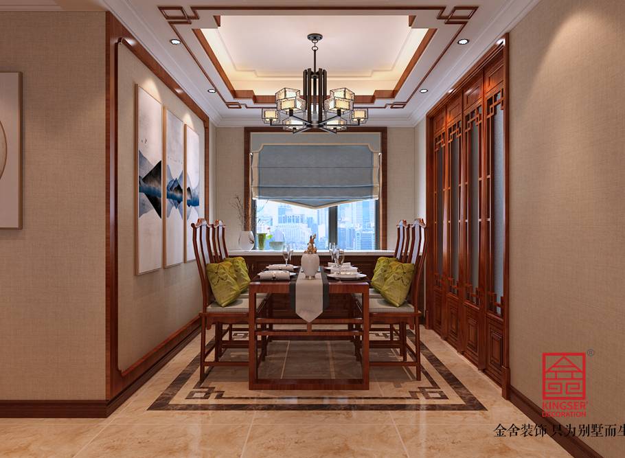 天山國賓壹號139平米中式風格裝修案例