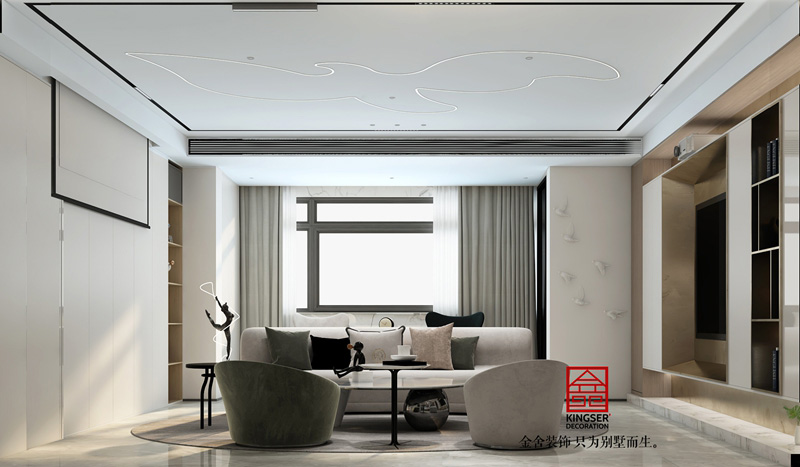 榮盛華府210㎡現(xiàn)代簡約裝修實景