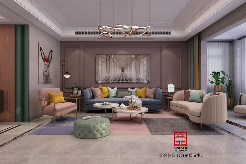 國賓壹號158平米美式風(fēng)格裝修效果圖