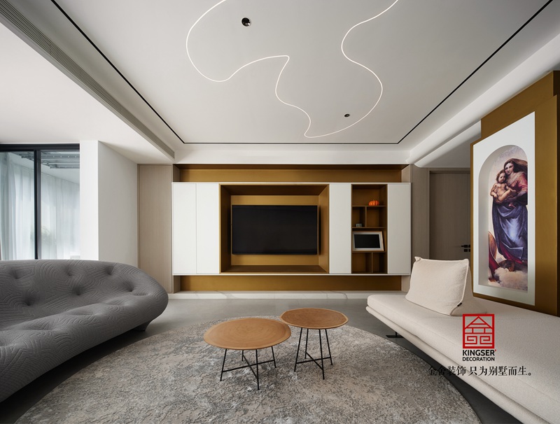 榮盛華府205㎡現(xiàn)代風格裝修完工實景圖