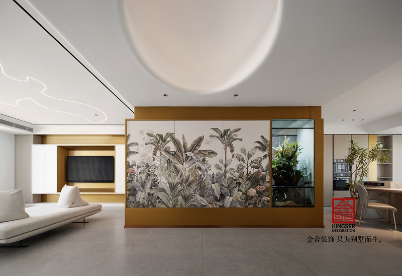 榮盛華府205㎡現(xiàn)代風格裝修完工實景圖