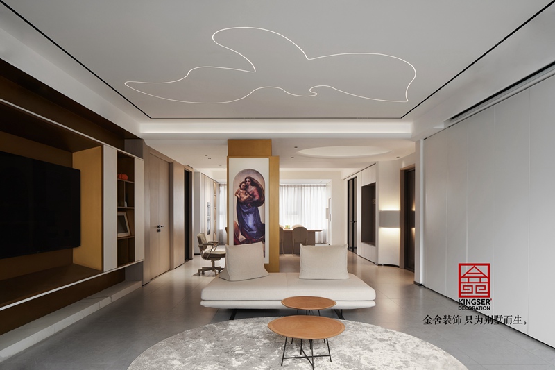 榮盛華府205㎡現(xiàn)代風格裝修完工實景圖