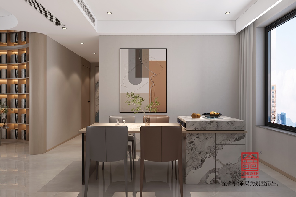 錦江府150平米現(xiàn)代簡(jiǎn)約裝修-餐廳