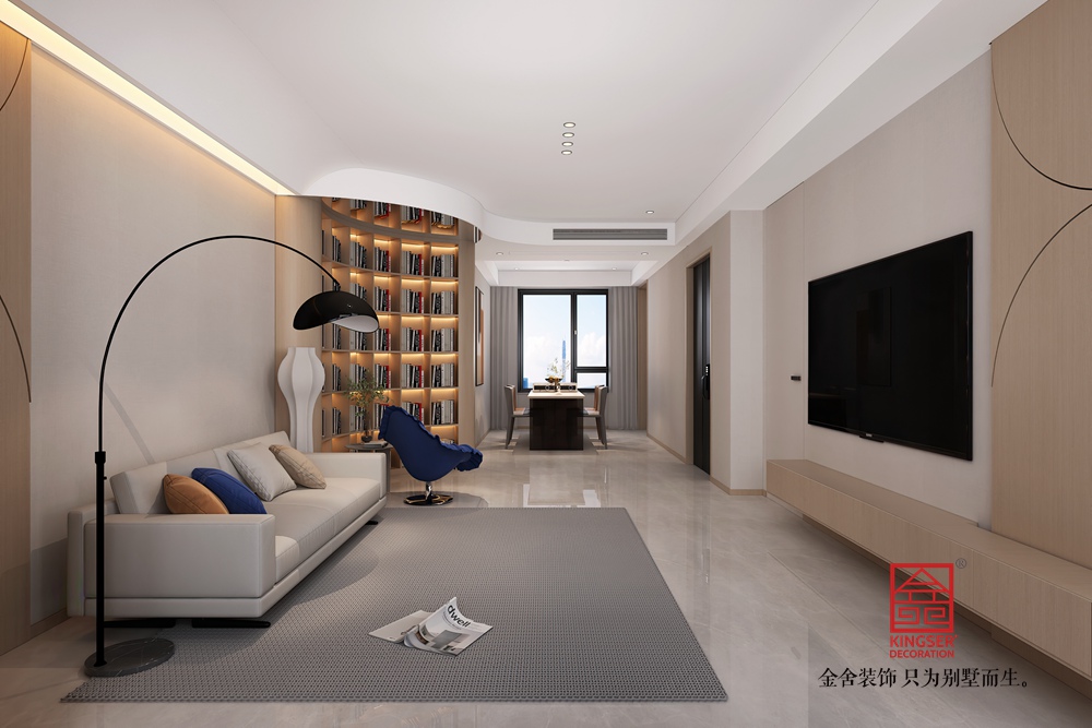 錦江府150平米現(xiàn)代簡(jiǎn)約裝修-客廳