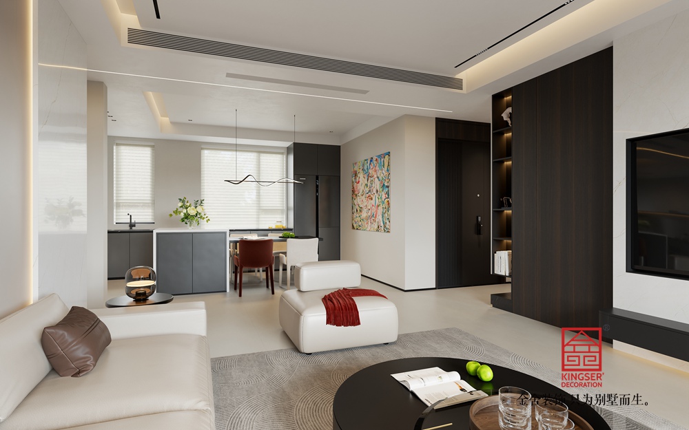 榮盛御府187平米意式風(fēng)格裝修-客廳