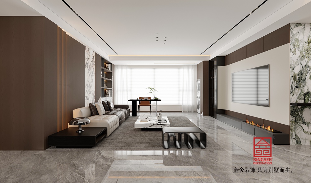 云和賦146平米現(xiàn)代簡約裝修-客廳